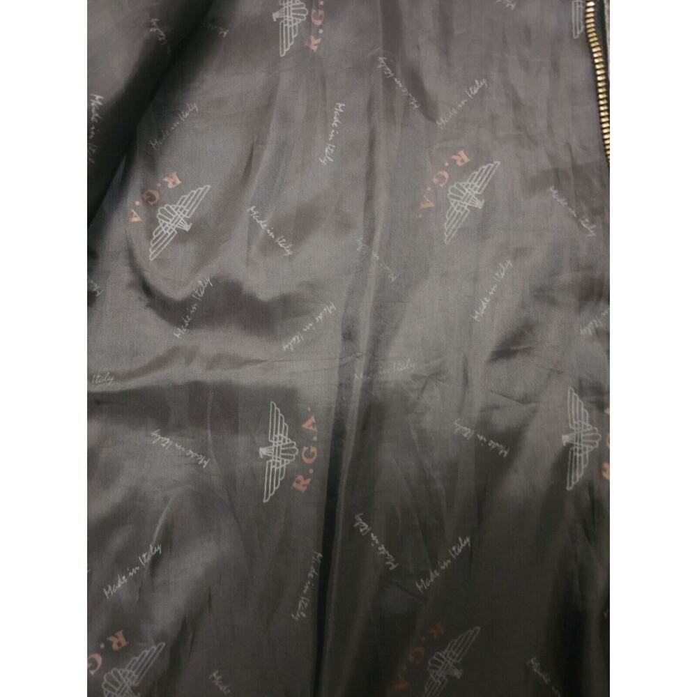 Reportage RGA Italian Leather Moto Rider Jacket Bomber Black Size M - Picture 7 of 9